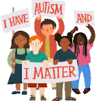 A group of children holding signsDescription automatically generated